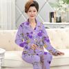 Piżama damska wiosenno-jesienna imitacja bawełny z długim rękawem cienka wysokiej klasy bogaty kwiat matka zestaw wypoczynkowy