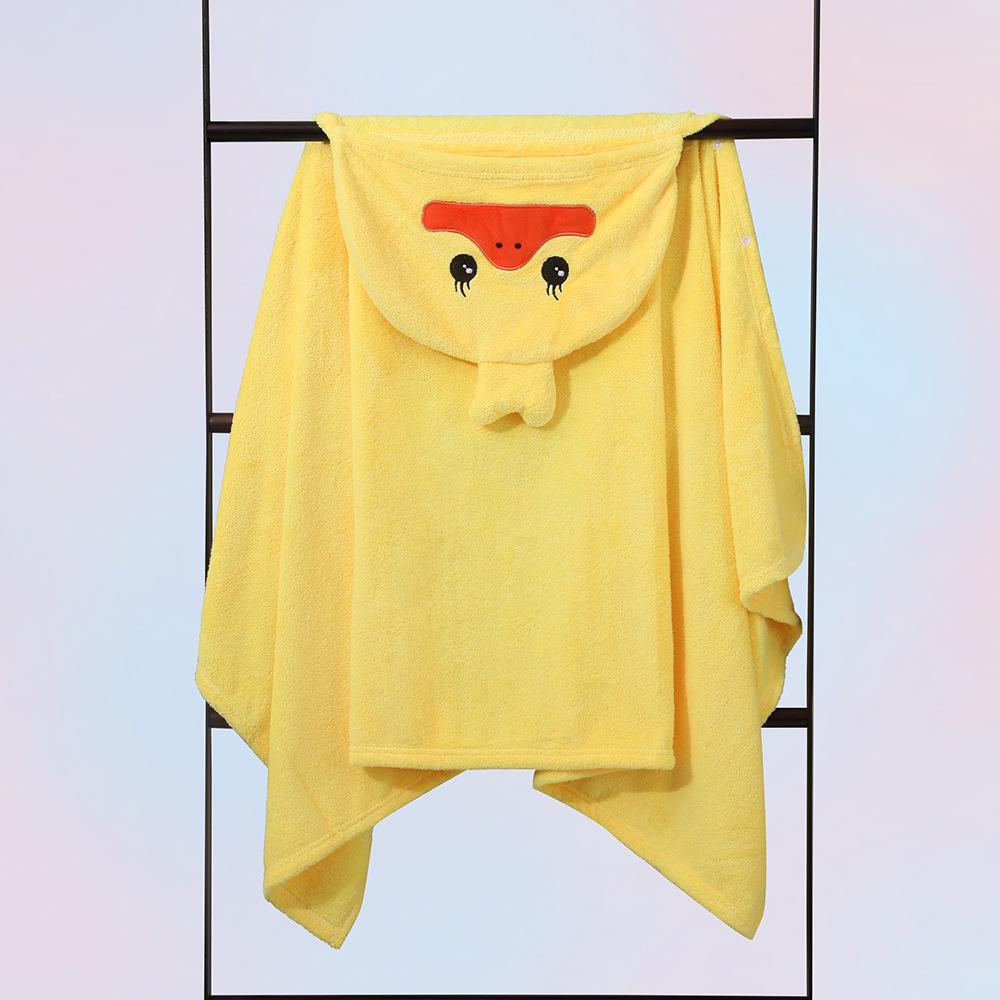 

Детское полотенце-плащ с капюшоном из мультяшного кораллового флиса Duck; 90*150