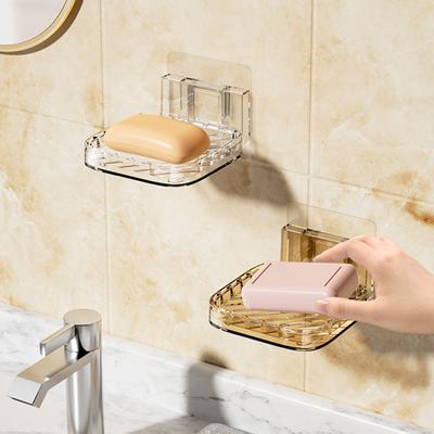 Wall-mounted Soap Box with Removable Drainage Tray Strong Load-bearing Self Adhesive Easy To Install Soap Dish Rack