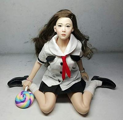 [TOYBARJAPAN] 1/6 Maßstab Figurenzubehör/Weibliches asiatisches Mädchen Lolita Junior Schönheit Perlfarbene Haut Kopf (Kleidung und Körper nicht enthalten)