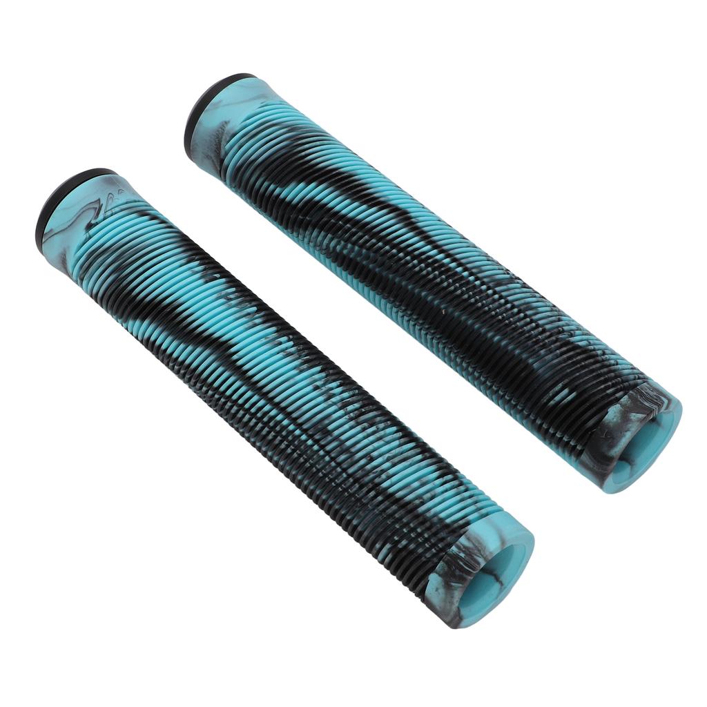 1 Pair 16cm Bike Handlebar Grips Soft TPE Rubber Anti Slip Handle Grips for Fixed Gear BicycleBlue Black