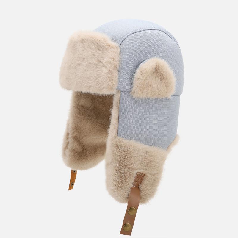 Thickened Velvet and Thickened Windproof and Warm Ear Protection Hat Outdoor Riding Cold Northeast Cotton Hat Men