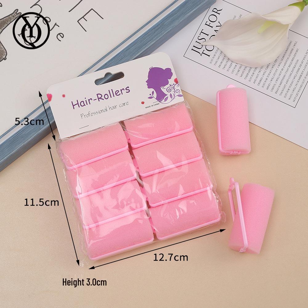 

Великий бігуді для сну без нагрівання - Кліпса для пухнастого чубчика без пошкоджень з дизайном у вигляді вісімки Sponge Hair Rollers 3.0 (8 pieces) рожевий