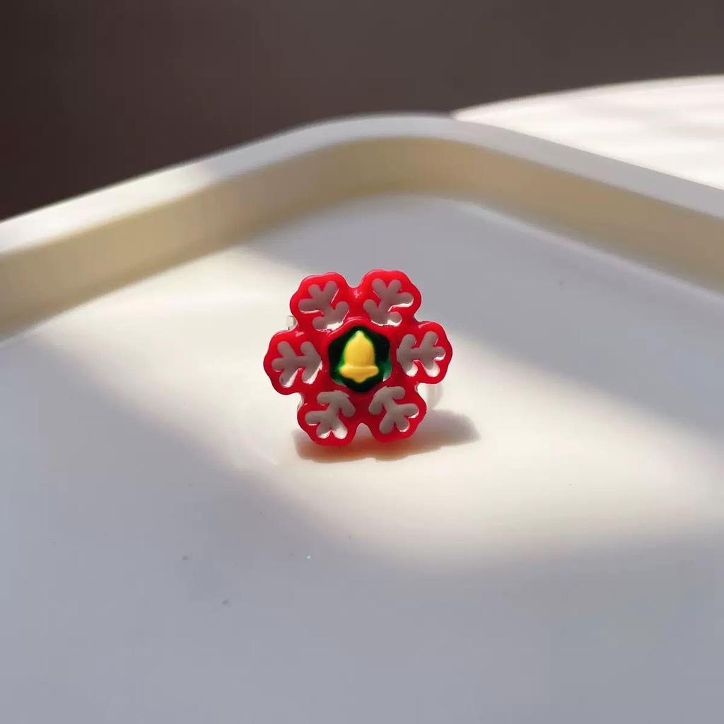Süßer Weihnachts-Cartoon-Ring: Weihnachtsmann, Rentier, Baum Offener Schmuck für Mädchen