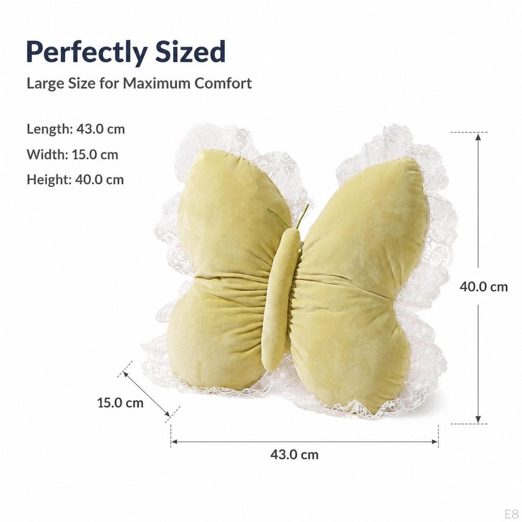 16" Butterfly Shaped Back Cushion Throw Pillows for Bedroom Office Decor