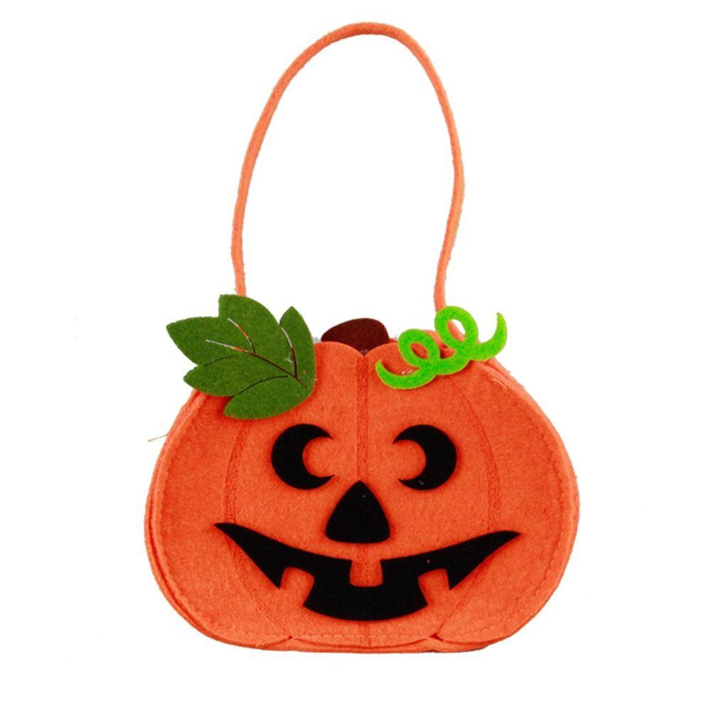 Gifts Pouch Halloween Wool Felt Bag Non-woven Pumpkin Candy Bucket Creative   Party
