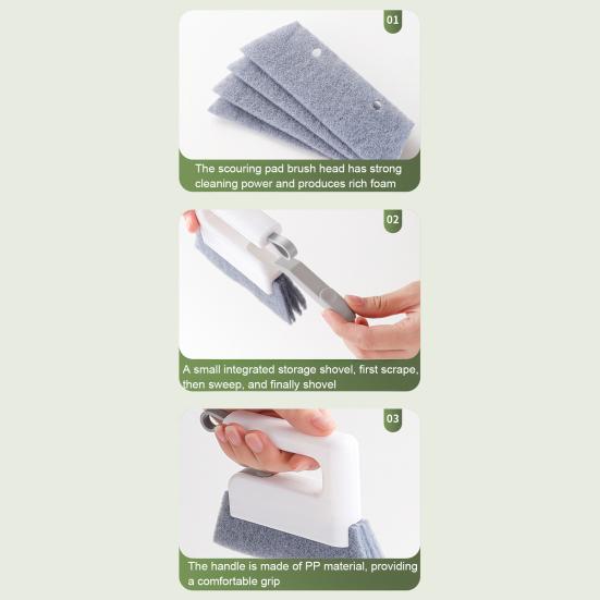 1/3Pcs Cleaning Brush Flexible Bristles Ergonomic Handle Gap Cleaning Brush Dual-Ended Design Narrow Gap Cleaning Tool