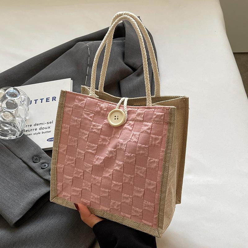 

Wrinkled Handbag Carrying Burlap Bag Gift Storage Bag Student Going To School Lunch Box Bag