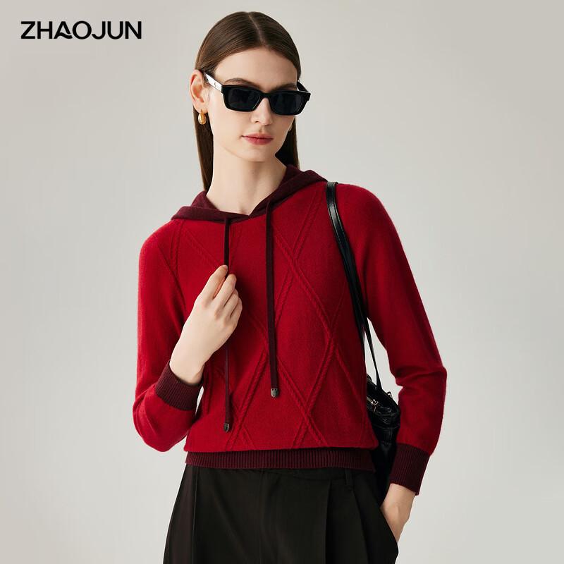 

Women s Retro Diamond Pattern Hooded Cashmere Sweater XL