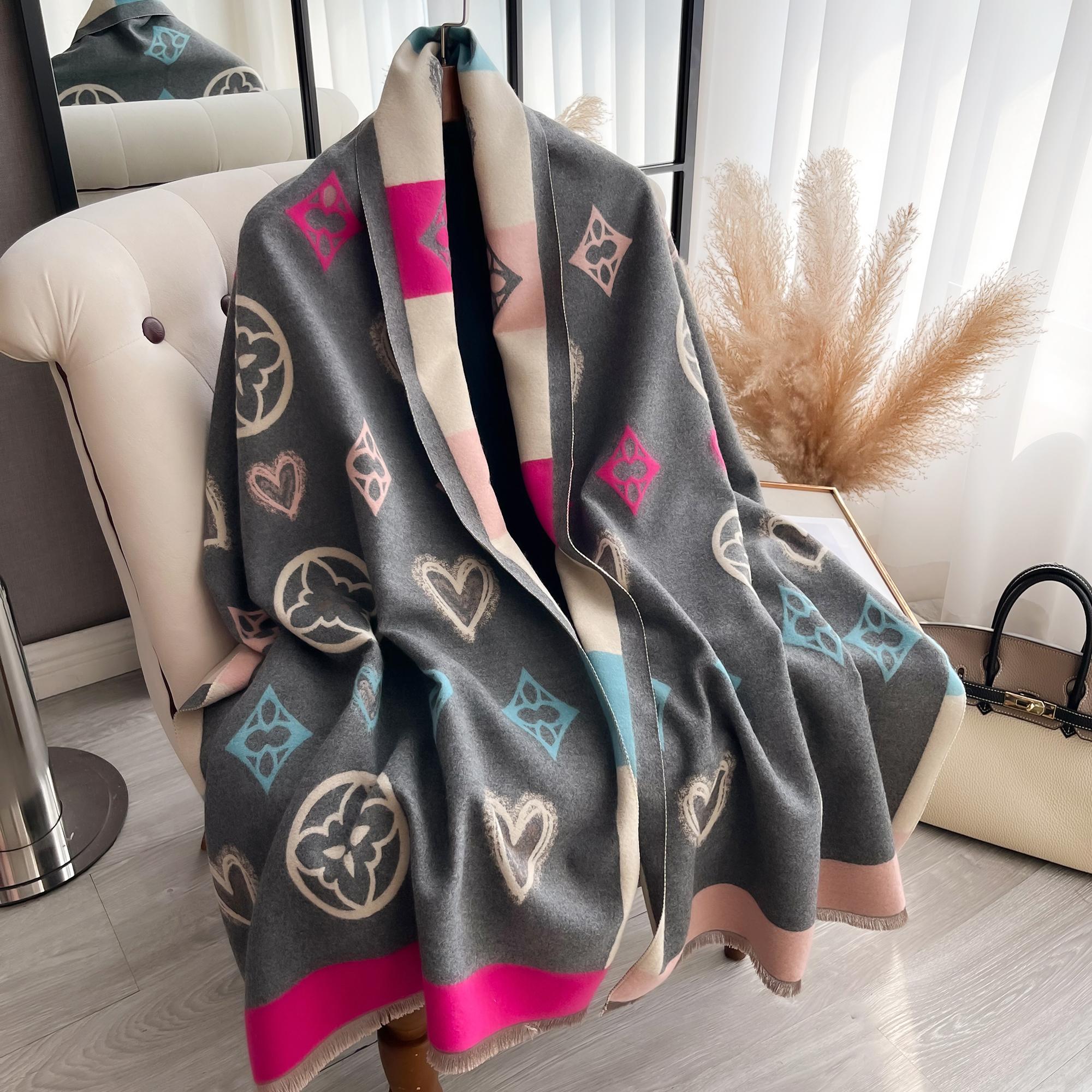 Yto Scarf Women's Luxury Cashmere Love Scarf Winter Pashmina Shawls Warm Blanket Wraps Foulard Bandana Thick Scarves Hijab New