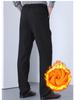 Men's Plus Velvety Warm Winter Pants: Elastic Waist for Middle-aged & Seniors