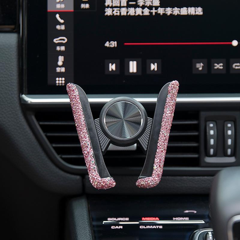 Bling Crystal Car Phone Holder Universal Air Vent Mount Clip Cell Holder For Phone In Car Mobile Phone Stand Holder Smartphone