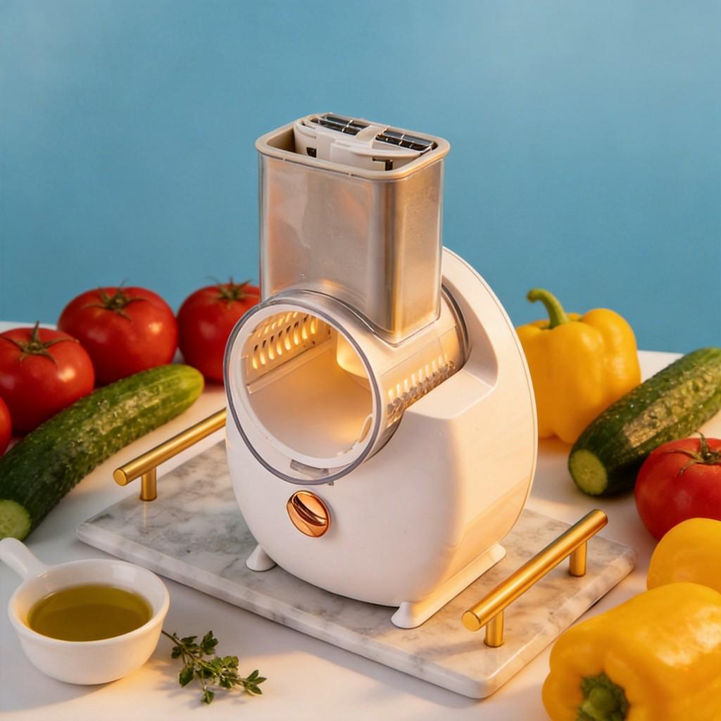 Home Kitchen Automatic Vegetable Chopper With Stainless Steel Blades For Easy Prep