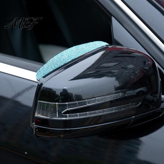 Rainy Day Driving Safety Gear Rhinestone Car Side Mirror Rain Visor Guard, Anti-Glare Rear View Guard Eyebrows, Widened Arc Mirrors Deflector for SUV