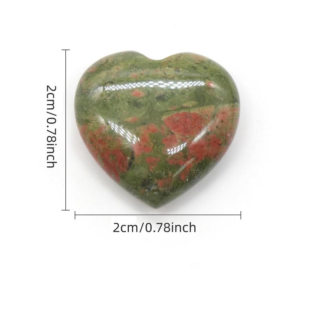 Herz-Kristall-Ornament-Dekoration, Energie-Naturstein, Reiki-Heil-Edelstein für Topfpflanzen, Fischtanks, Aquarien, Heimdekoration, Schmuckzubehör, 2 × 2 cm