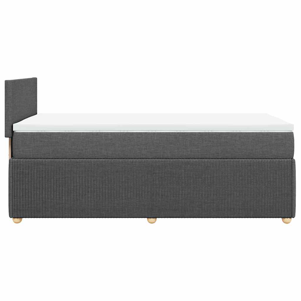 Box Spring Bed with Mattress Dark Gray 80 x 200 cm Fabric