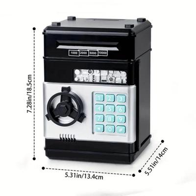Electronic Piggy Bank Automatic Mini Safe Coins Cash Saving Money Box Password Counter Code Key Lock Coin Bank ATM Child Gift