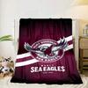 Manly Sea Eagles Crest Portable Blanket/Soft Blanket Bedding Blanket Suitable for Travel Camping Living Rooms Offices Sofas Fan Gifts
