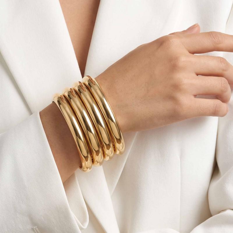 Elegant Minimalist Personality Bracelet Set - Women's Fashion Stackable Bangles with Unique Design