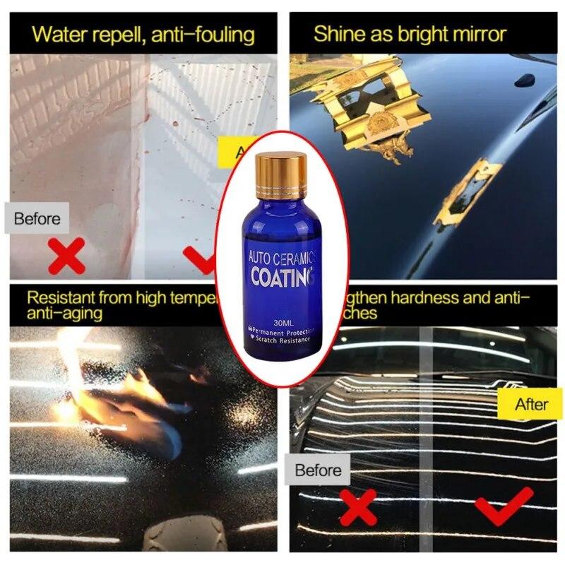 2ks Car Ceramic 9H Polish Nano Glass Coat Anti-Scratch Auto H9 Hardness Auto Ceramic Polish