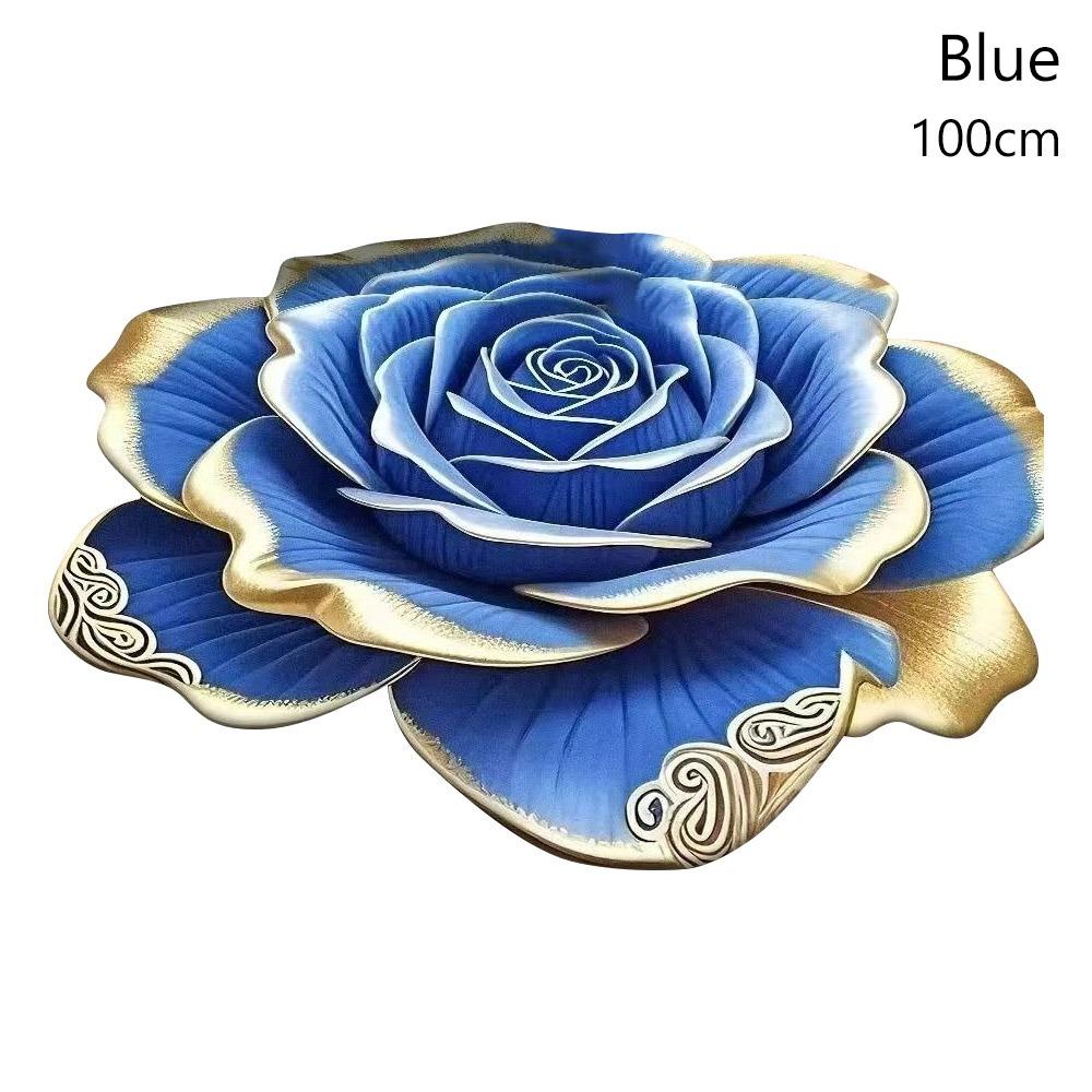 Non-slip Rose Floor Mat Special-shaped Bathroom Floor Mat  for Living Room Tea Table Bedside