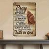 Vintage Metal Tin Sign Inspirational Quote Wall Decor Prayer Room