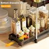 2-Tier Kitchen Storage Rack, Large Capacity Under Sink Organizer with Sliding Drawers, Market Cabinet Shelf Home Accessories
