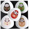 Medium Plate W12 X D12 X Fukuraku Daruma Triangular Plate Mino Made In Cute Daruma Triangular Plate Set Ale-net Set, H2cm, Set, Porcelain, Ware,