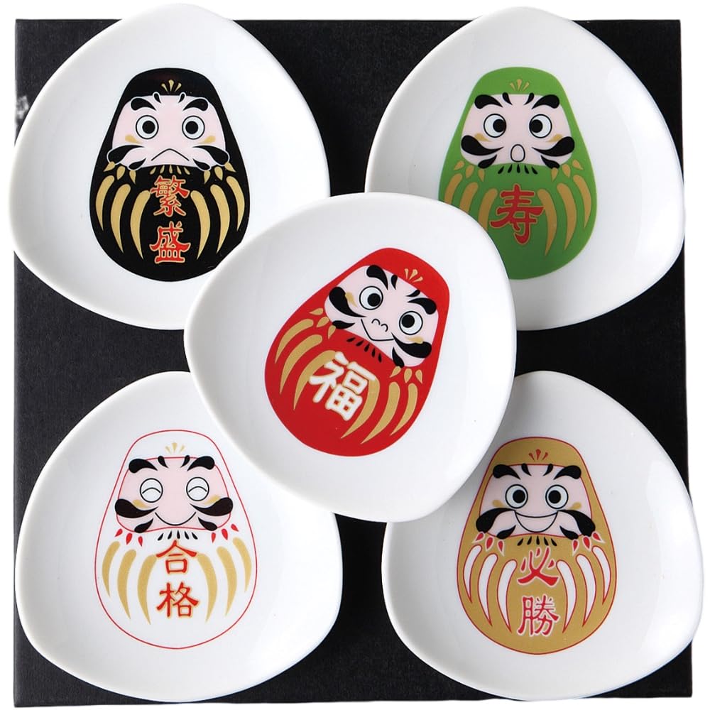 

Medium Plate W12 x D12 x Fukuraku Daruma Triangular Plate Mino Made in Cute Daruma Triangular Plate Set Ale-net Set, H2cm, Set, Porcelain, Ware,