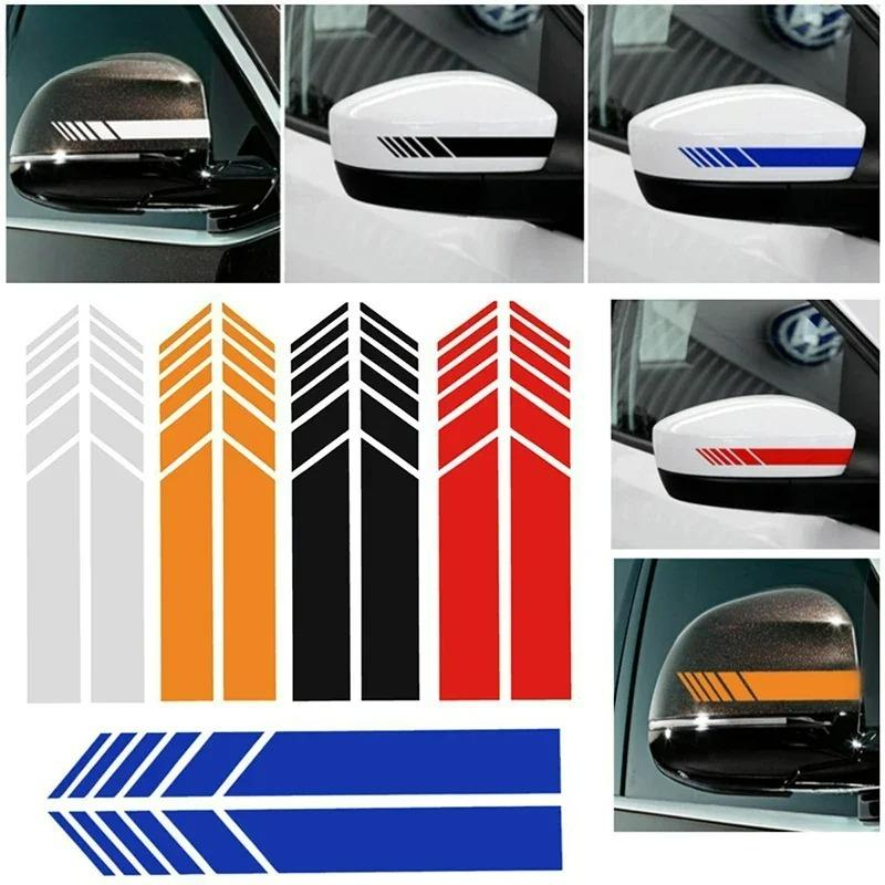 Samolepky s pruhy na auto Zpětné zrcátko Reflexní vinylové obtisky Dekorace Módní styl Vodotěsná samolepka Exteriérové doplňky