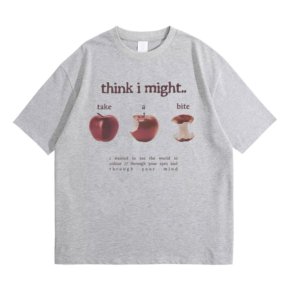 

Beabadoobee Think I Might Take A Bite Merch T-shirts Men Women Fashion Pop Music T Shirts Male Oversized T-shirts 3XL