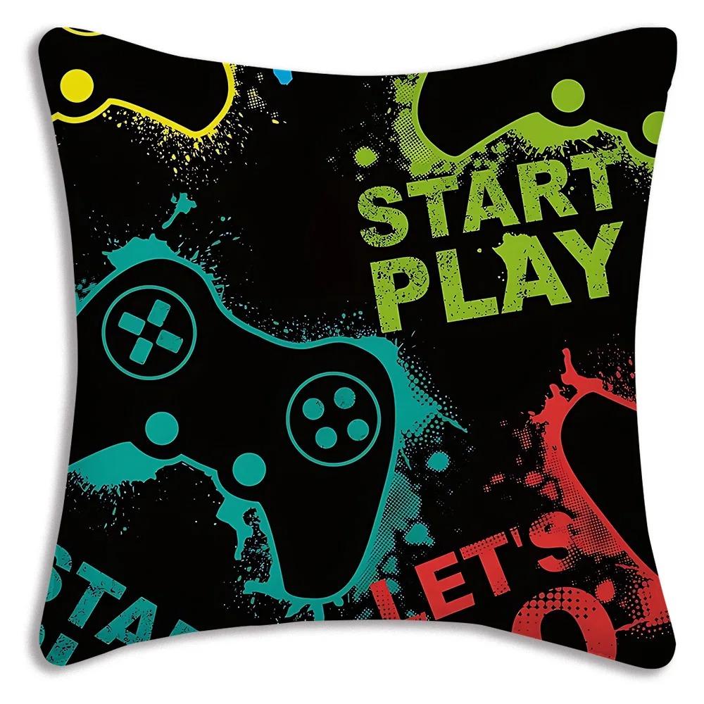 Cool Game Handle Printed Pillowcase, Bedroom Room Decoration, Game Hall Sofa Chair Cushion Cover, Decoration