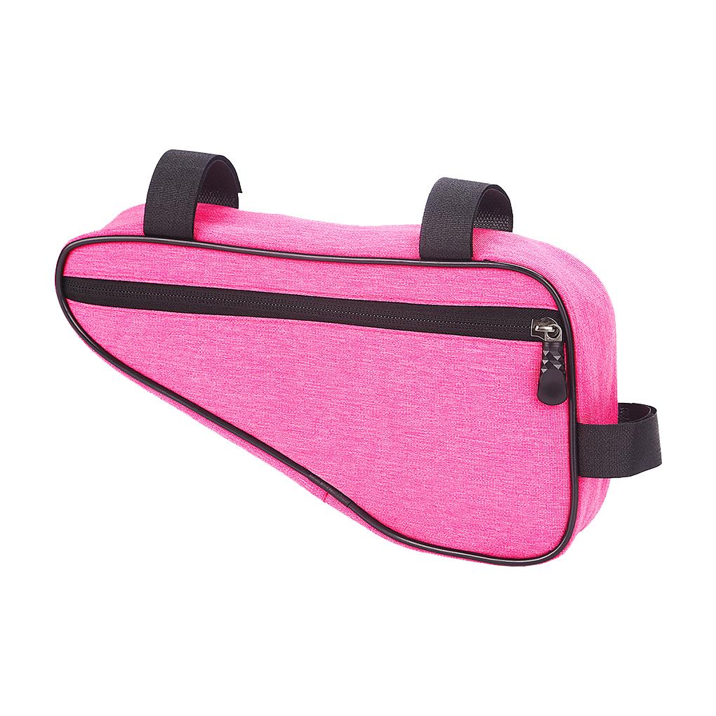 

Сумка на переднюю трубу горного велосипеда, велосипедная, устойчивая к царапинам, большой вместимости, кошелек, портативный держатель на седло, карман для улицы розовый