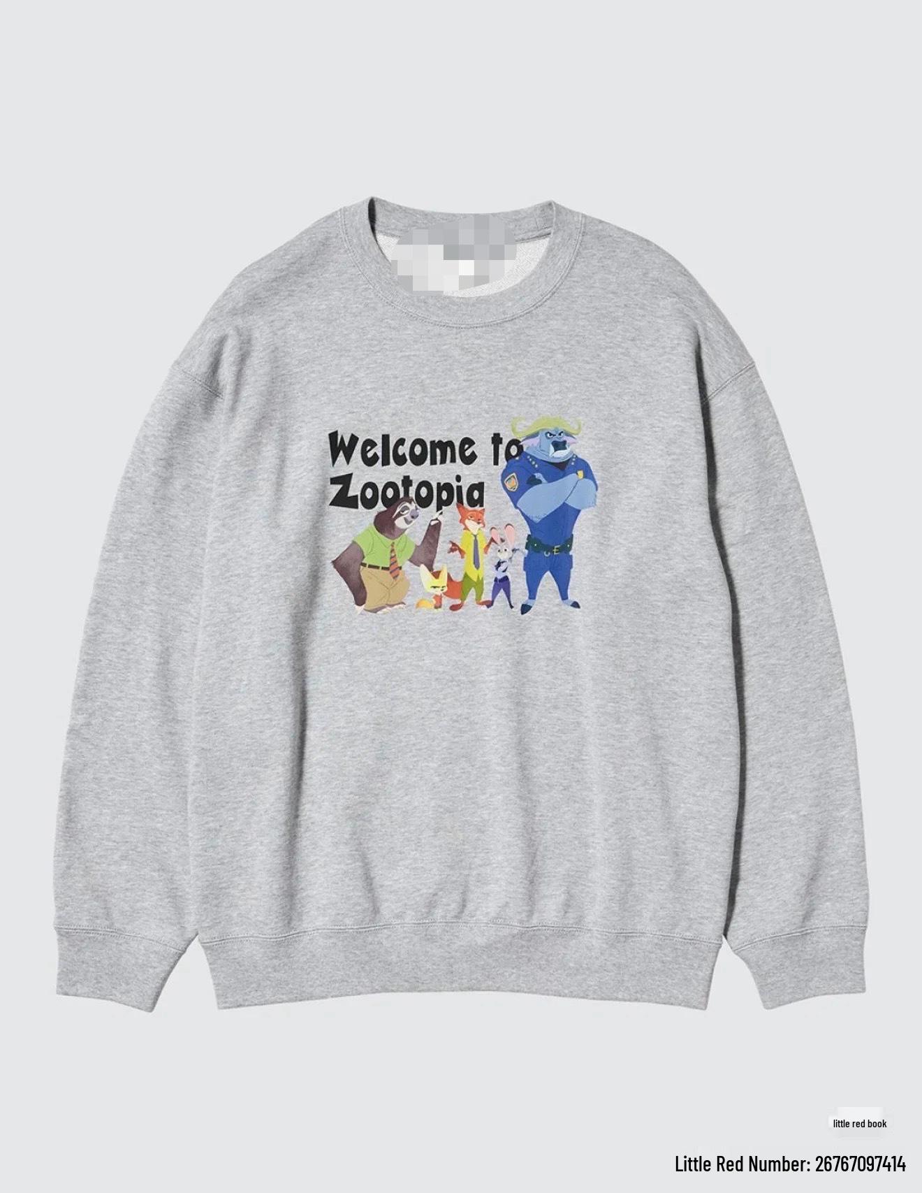 Men s and Women s Japanese-Style Zootopia Collaboration Long-Sleeve Hoodie Extra Large