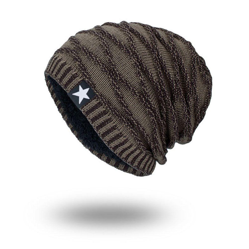 Women and Men Slouchy Fleece Lined Winter Warm Hat Knitted Hat Skull Cap Men's Beanie
