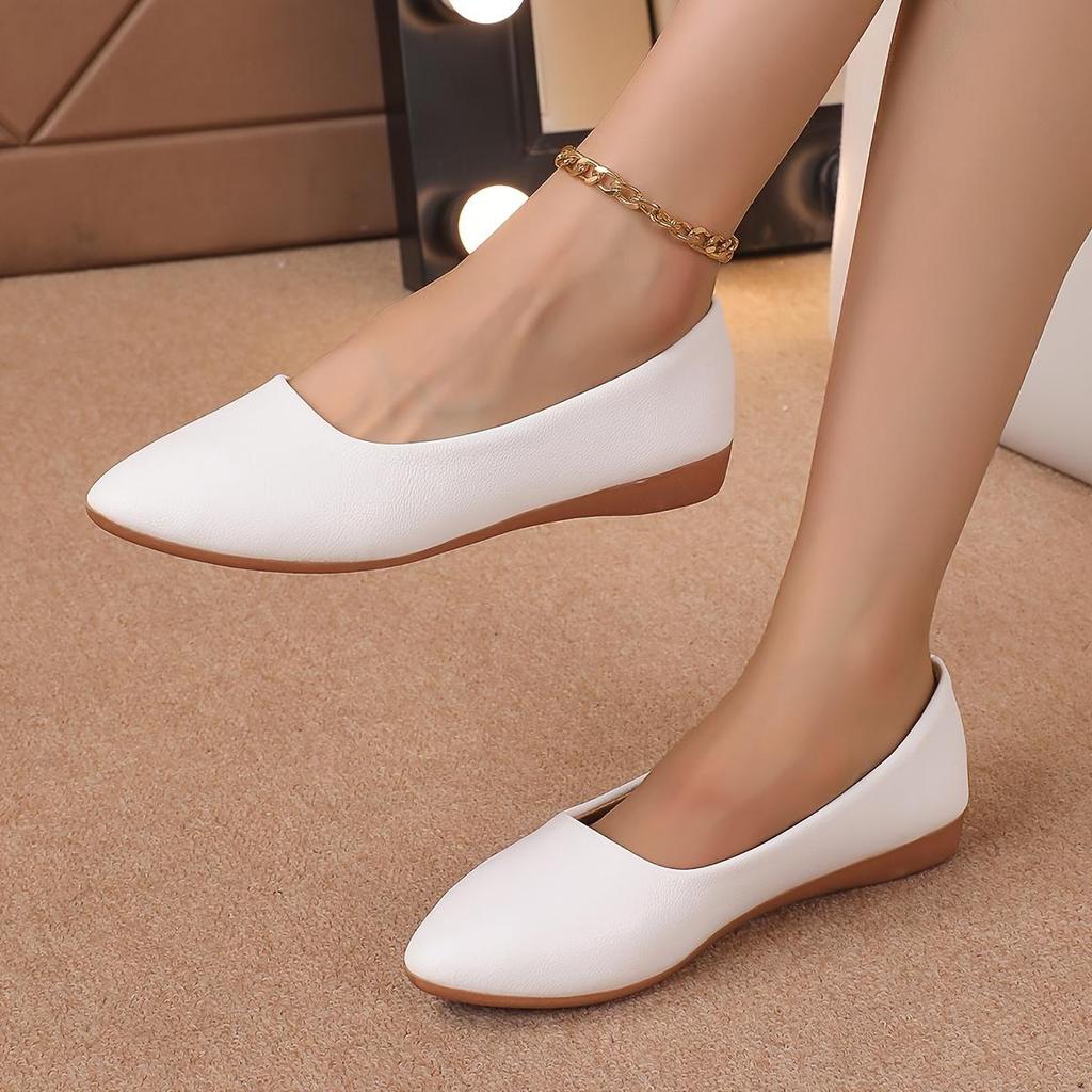 New Work Shoes Women's Black Flat Soft Bottom Small Shoes Shallow Mouth Casual Boat Shoes Comfortable Single Shoes Women