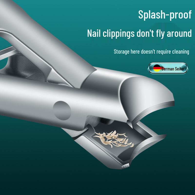 Anti-Splash Large Opening Nail Clipper Set with File for Thick & Hard Nails
