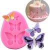 Rolin Roly 3PCS Butterfly Fondant Silicone mold Butterflies Cake Molds 3D Animal Candy Mould 3 Cavities DIY Decorating Desserts Mould for Jelly