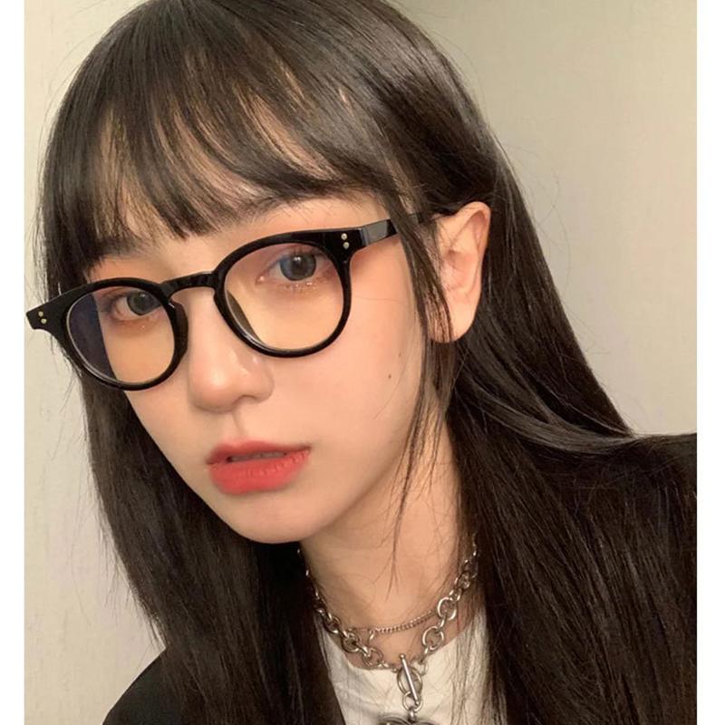 2021 fashion New Black frame point Plain glasses PC plain glass spectacles vintage eyeglass round frame glasses eye glasses