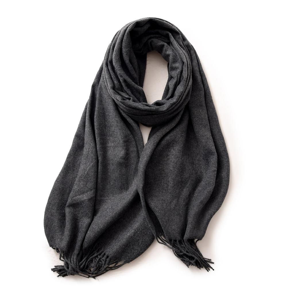 Red Scarf Women's Winter Cashmere Solid Color Scarf Shawl High-grade Warm Korean Style Tassel Scarf Men's All-match Scarf