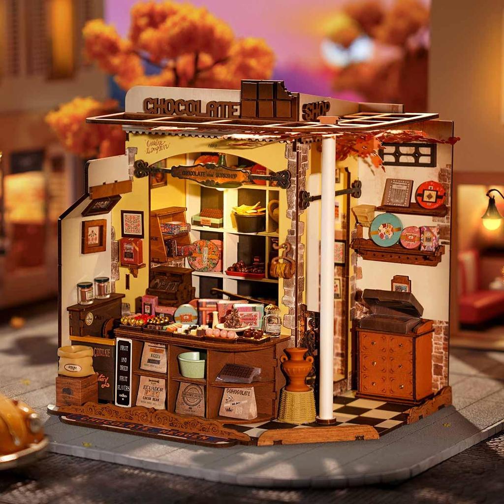 ROBOTIME Rolife 3D Puzzles Henry's Chocolate DIY Miniature House DG174