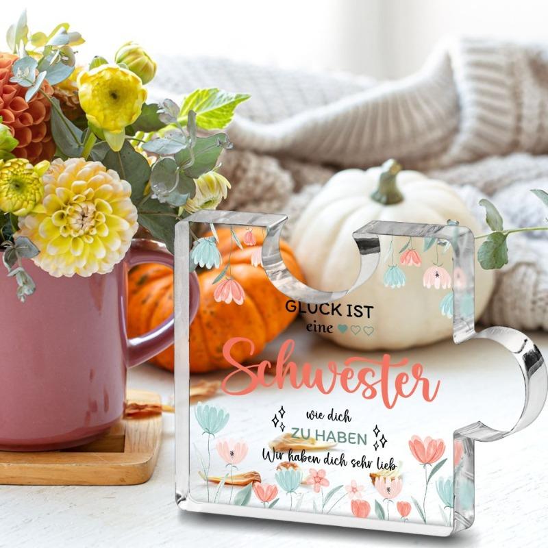 2D Flat Heart Keepsake Acrylic Decorative Plaque and Ornament: Sister'S Gift - Inspirational Birthday Surprise From A Loving Sister Anniversaries