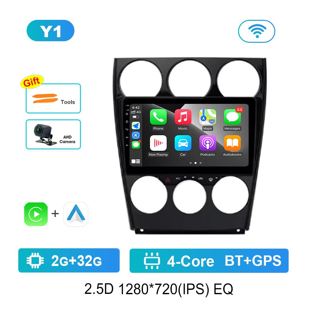 Navigație GPS pentru Mazda 6 2004 - 2015 Radio Auto Player Multimedia Sistem de Operare Android DSP Stereo WiFi Carplay Ecran QLED 4G Instrumente Auto
