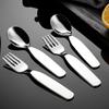 304 Stainless Steel Short Handle Spoon & Fork Set for Children - Ideal for Baby Feeding and Meals