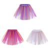Polyester Flared Skirt With Pleats And Mesh For Casual Women