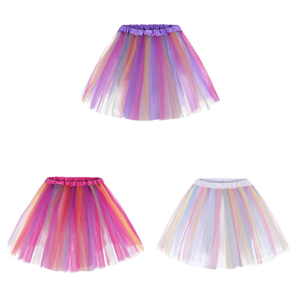Polyester Flared Skirt With Pleats And Mesh For Casual Women