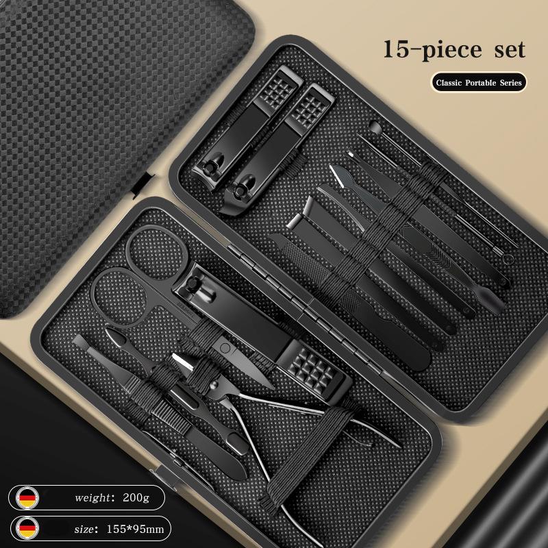 Cross-border Beauty Carbon Steel Portable Luxury 24-in-1 Nail Set Full Manicure Kit Dead Skin Cutters Oblique Cut for