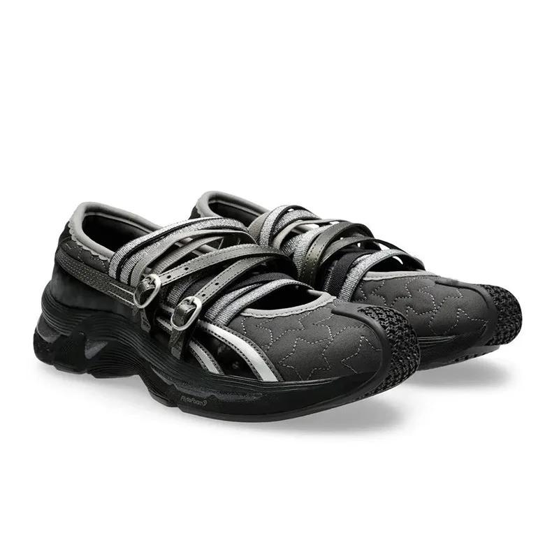 Mary Jane Sneakers Women Trendy Fashion Street Thick Bottom Shoes Flat Casual Women Strappy Ballet Sneakers Black