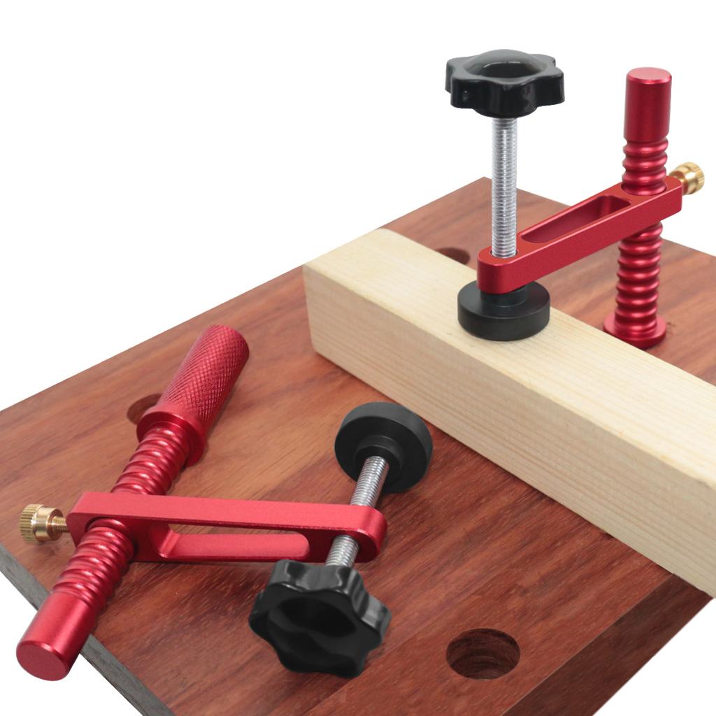 Workbench 1Pack Bench Dog Clamp 19/20mm Dog Hole Clamps for Woodworking Quick Acting Aluminum Adjustable Dog Clamp for MFT Table