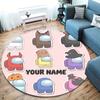 Among Us Custom Name Round Area Rug,Carpet Rug for Living Room Bedroom Sofa Playroom Decor,Non-slip Floor Mat